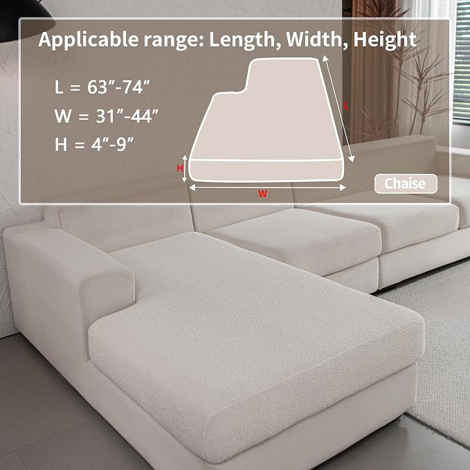 OHSIO Couch Cushion Covers for Sectional Sofa, Stretch Soft Sofa Slipcovers - Image 2