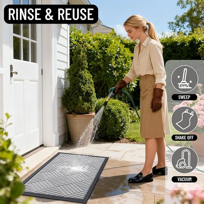 OLANLY Front Door Mat Outside Entrance 47x23, Waterproof Heavy-Duty Doormat | - Image 8