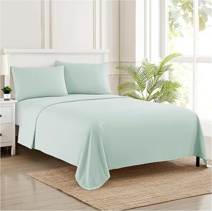 California King Sheet Sets - Breathable Luxury Sheets with Full Elastic & Secure Corner Straps Built In - 1800 Supreme Collection Cal King Deep Pocket Bedding Set, Sheet Set, California King, Mint