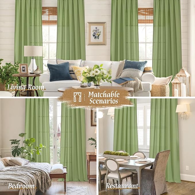 Light Filtering Linen Blended Curtains 84 inch - Image 6
