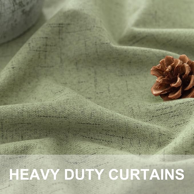 Light Sage Green Short Blackout Curtains - Image 3