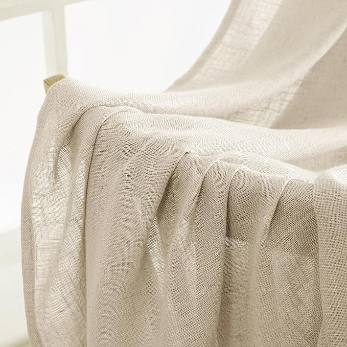 MIULEE Linen Curtains 52x90 Inch Length 2 Panels - Image 6