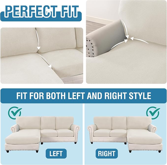 H.VERSAILTEX 2025 New Sectional Couch Covers 6 Pieces Stretch Sofa Covers - Image 5