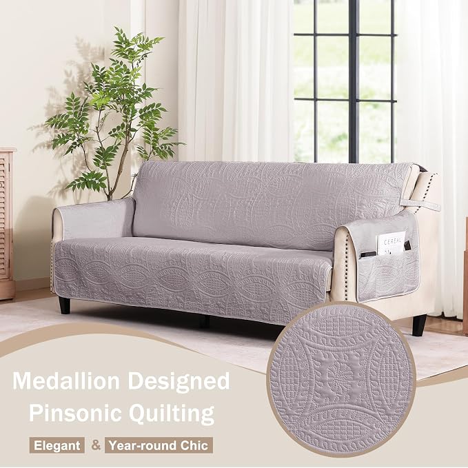 Purple Loveseat Covers for 2 Cushion Couch, Water-Repellent Covers for Love Seat - Image 8
