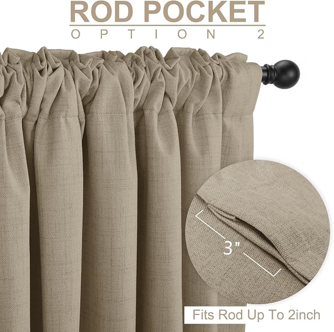 Faux Linen Total Blackout Curtains - Image 6