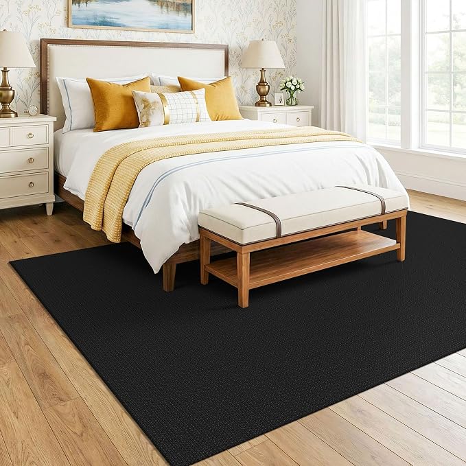 KOZYFLY Black 6x9 Dining Room Rugs, Washable Area Rug - Image 8