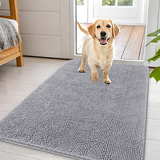 OLANLY Dog Door Mat for Muddy Paws 44x32, Super Absorbent Chenille Mud Mat | by OLANLY