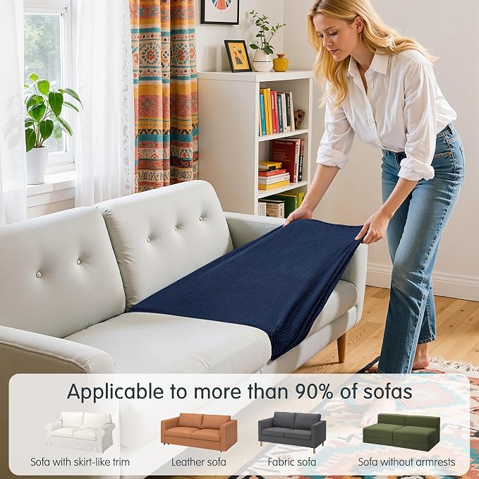 Hokway Stretch Couch Cushion Covers, 2 Piece Individual Sofa Cushion - Image 4