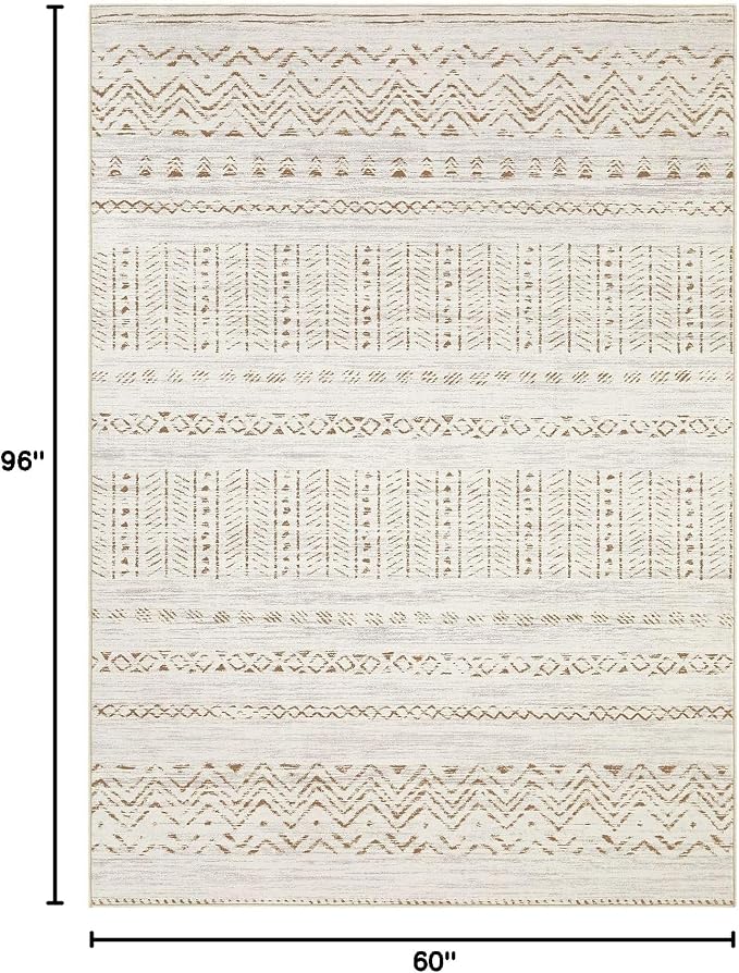 cotiled Boho 5x8 Area Rugs for Living Room: Soft Moroccan Washable Rug | Solve - Image 2