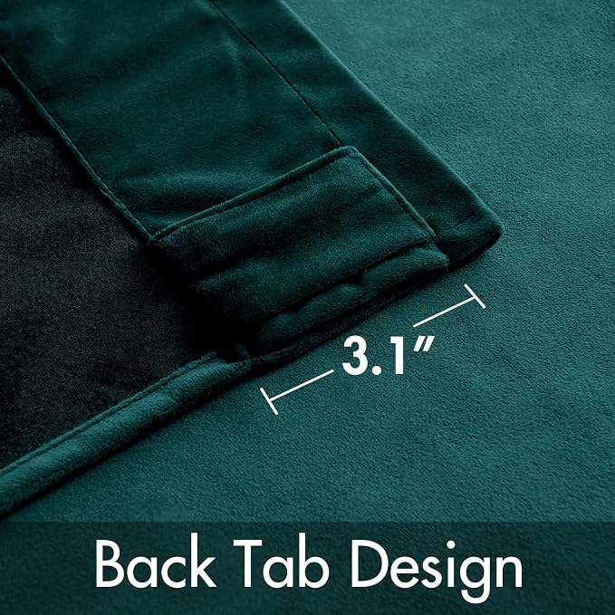 MIULEE Velvet Blackout Curtains 52x108 inches 2 Panels Emerald Green | Luxury - Image 3