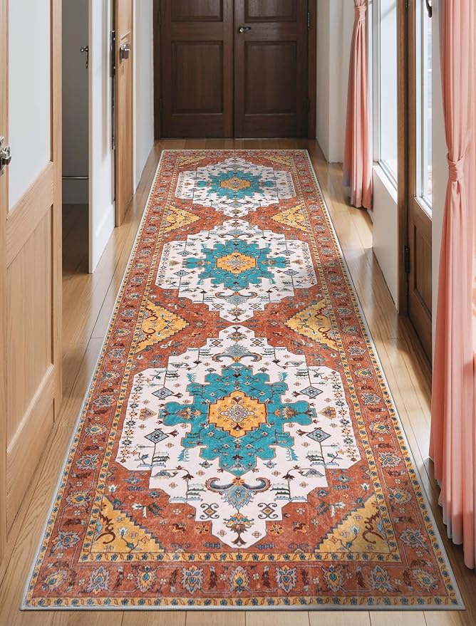 SERISSA 2'6"x10' Washable Non Slip Boho Runner Rug by SERISSAHomeDecorCollection