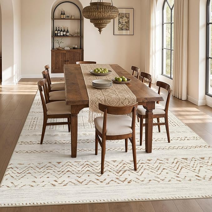 cotiled Boho 5x7 Area Rugs for Living Room: Soft Moroccan Washable Rug | Solve - Image 7