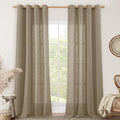 Taupe Semi Sheer Linen Curtains by LAMIT