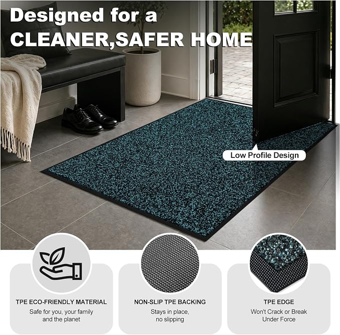 Super Absorbent Front Door Mat, Non-Slip Washable Indoor Doormats, Low Profile - Image 5