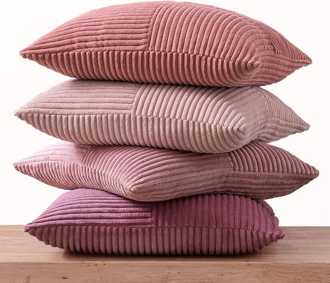 MIULEE Pink Spring Throw Pillow Covers 20x20 Inch Set of 4 Boho Farmhouse - Image 5