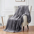 Walensee Fleece Blanket Plush Throw Fuzzy Lightweight (Queen Size 90x90 Dark Grey) Super Soft Microfiber Flannel Blankets for Couch, Bed, Sofa Ultra Luxurious Warm and Cozy for All Seasons