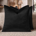 GIGIZAZA Black Velvet Pillow Covers 24x24 Decorative Pillows Pack of 2 | Throw by GIGIZAZAFocusingonhomedecoration