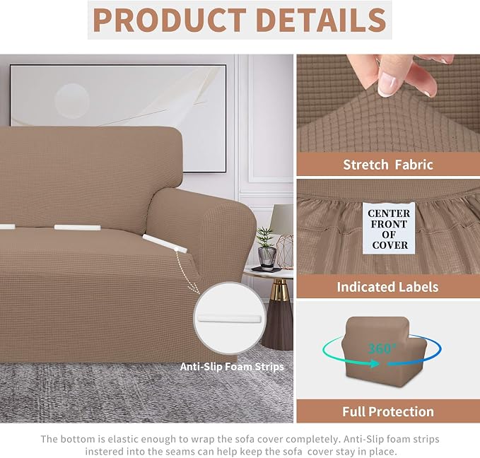 Easy-Going 100% Waterproof Chair Couch Cover, Stretch Jacquard Sofa Cover | - Image 4