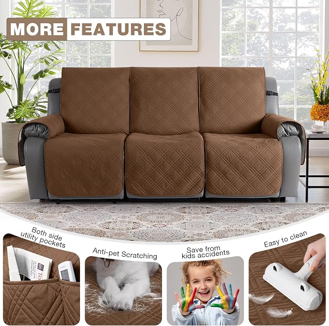 TAOCOCO 100% Waterproof Recliner Sofa Covers 3 Seater Split Couch Covers - Image 6