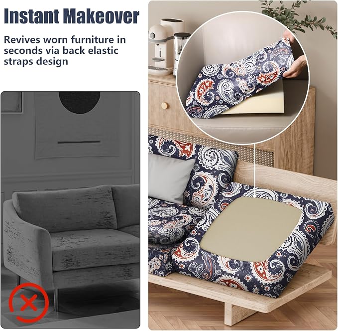 8Pcs Outdoor Cushion Covers, Stretch Patio Furniture Couch Chair Slipcovers | - Image 5