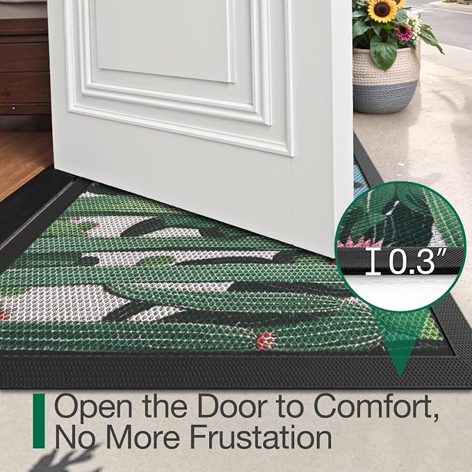 LUMI Outside Welcome Door Mat 32x47, Non-Slip Durable Rubber Easy Clean | - Image 5