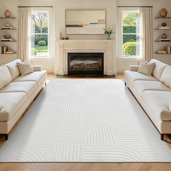 Pauwer 6x9 Area Rugs for Living Room, Modern Non Slip Washable Rug, Soft Fluffy by Pauwer