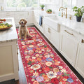 Red Floral Hallway Runner Rug 2x10 by WelcometoBabovid