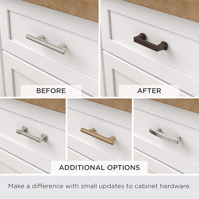 Franklin Brass Pierce (10-Pack) Cabinet Handles 5-1/16' Hole Center Heirloom Silver Kitchen Drawer Pulls Dresser, Furniture Hardware P29616K-904-B