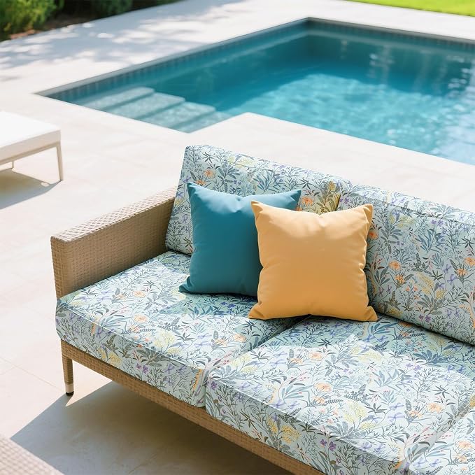 8Pcs Patio Cushion Covers Stretch Outdoor Furniture Protector Slipcovers | - Image 8