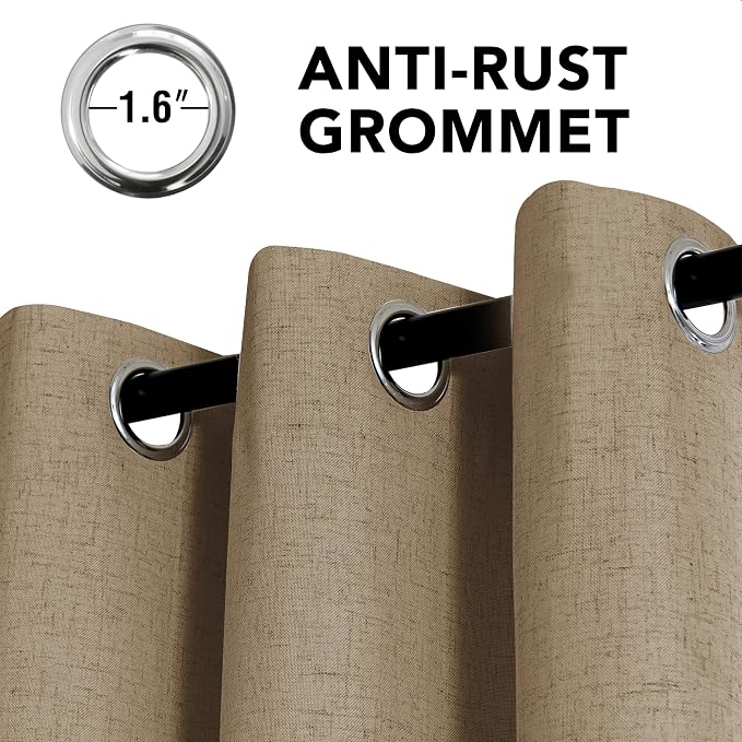 H.VERSAILTEX Linen Blend Curtains 100% Blackout Curtains - Image 3