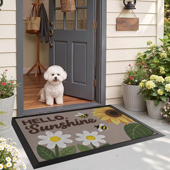 LUMI Outside Welcome Door Mat 32x47, Non-Slip Durable Rubber Easy Clean | - Image 4