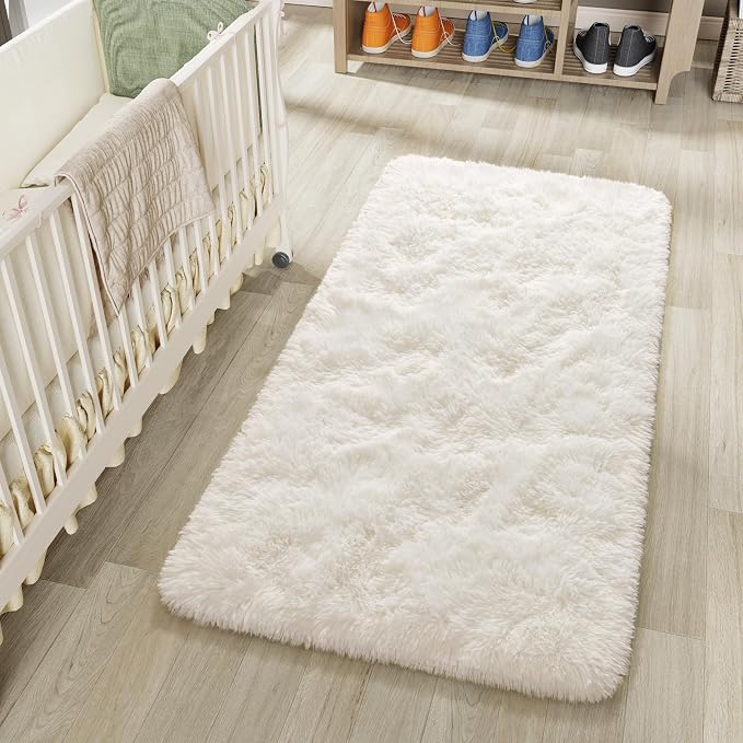 LOCHAS 2x4 Runner Rugs for Hallway, Fluffy Area Rugs for Bedroom, Cream | Ultra by LOCHAS