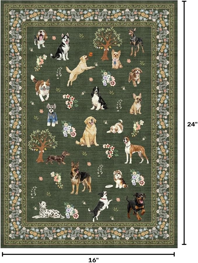 Dark Green Small Entry Rug 24x17 inch - Image 2