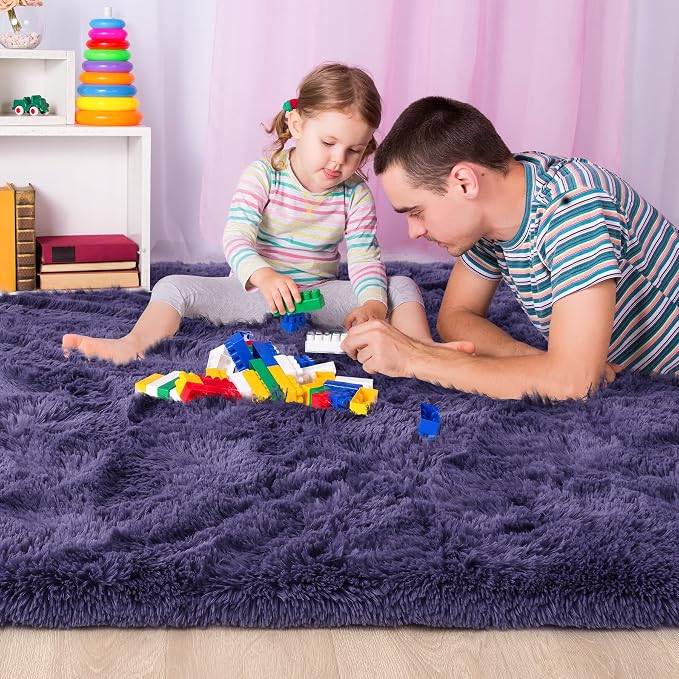 6x9 Large Taro Purple Fluffy Soft Area Rug Non-Slip - Image 2