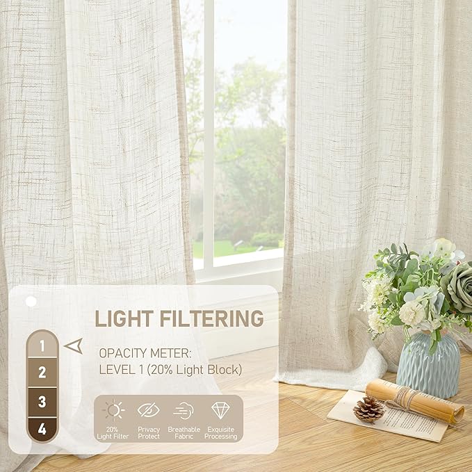 Short Linen Curtains 36 Inch Length - Image 4