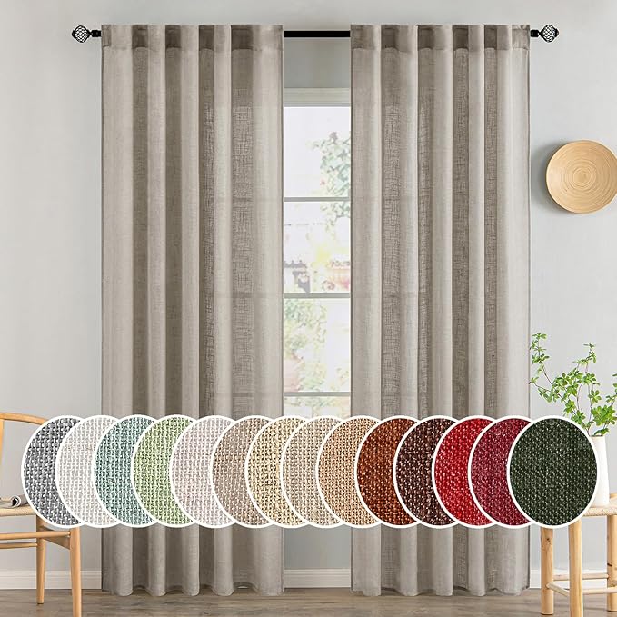 MIULEE Burlywood Birch Curtains 52x84 Inch Long 2 Panels by MIULEE