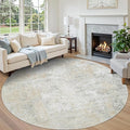 Aelenmu Round Rug 8ft Washable Rug by Aelenmu