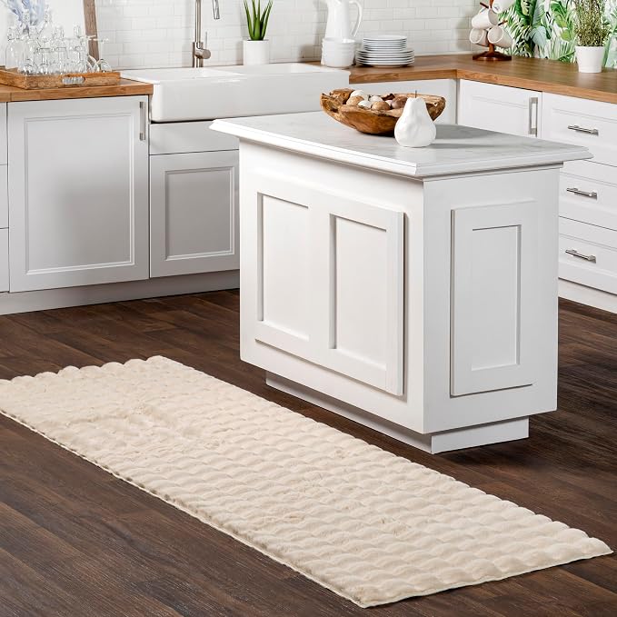 nuLOOM Jeni Beige Checkered Washable Runner Rug by nuLOOM