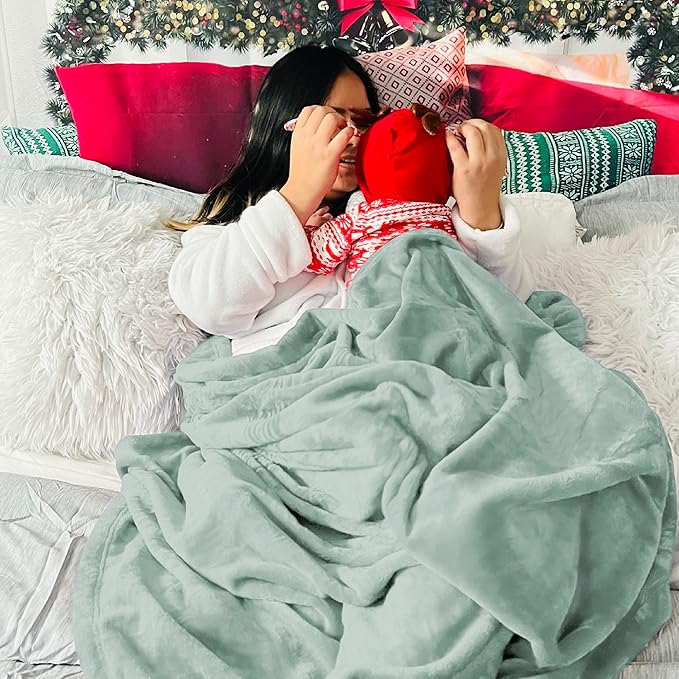 Bedsure GentleSoft Sage Green Fleece Blanket King Size - 280GSM Soft Lightweight Plush Cozy Blankets for Bed, Sofa, Couch, Travel, Camping