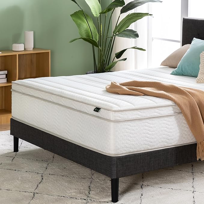 ZINUS 12 Inch Foam and Spring Hybrid Mattress [New Version], Full, Fiberglass Free, Medium Firmness, Durable Support, Certified Safe Foams & Fabric, Mattress in A Box