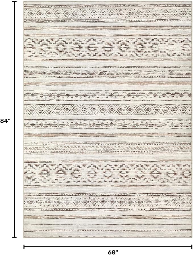 cotiled Boho 5x7 Area Rugs for Living Room: Soft Moroccan Washable Rug | Solve - Image 2
