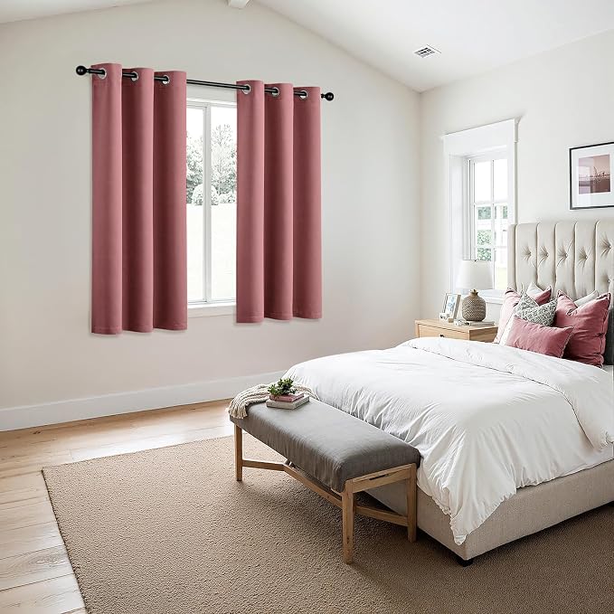 MIULEE Blackout Curtains for Bedroom 2 Panels 40 x 54 Inch Long Dusty Rose | - Image 6