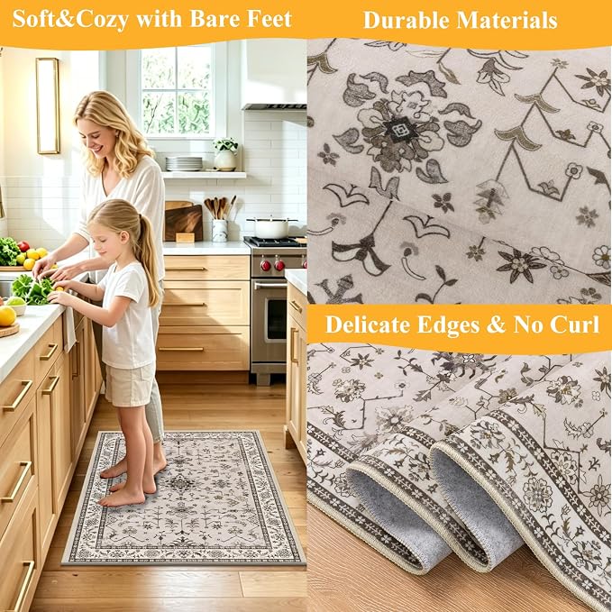 HEBE Indoor Door Mat 2'x3', Washable Welcome Mat - Image 5