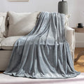 Grey Fleece Plush Throw Blanket 50"x60"for Couch Sofa Fuzzy Cozy Flannel | by JIAHANNHA