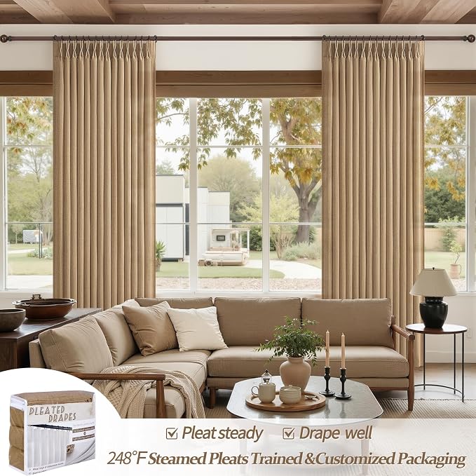 Extra Long Rust Brown Semi Sheer Living Room High Ceiling Curtains 108 Inch 2 - Image 5
