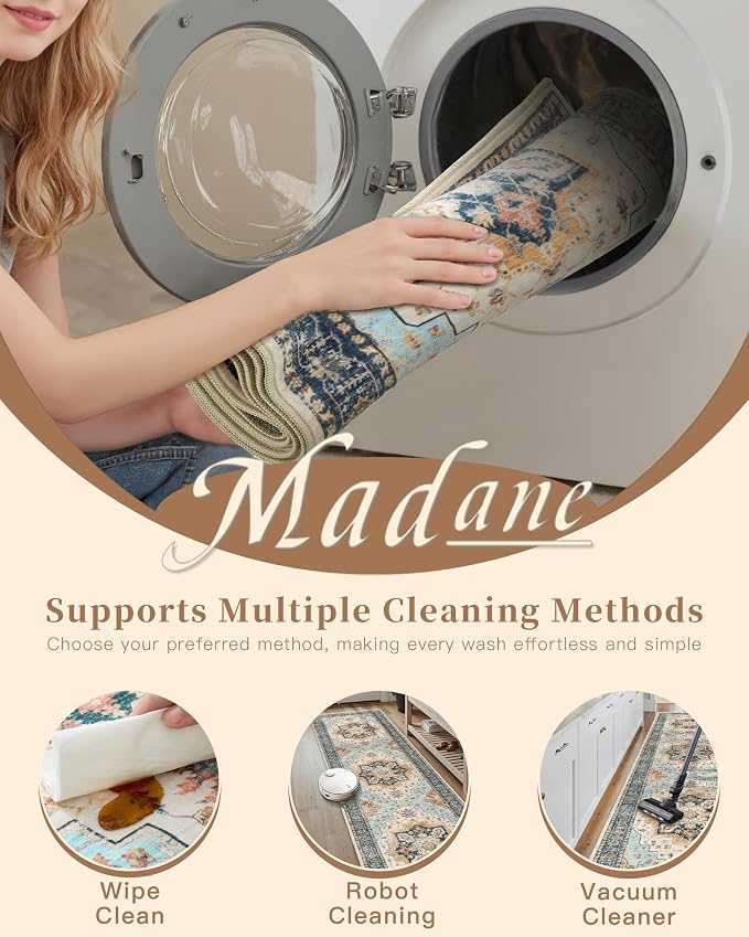 Madane Washable Runner Rugs 2x10 Long - Image 8