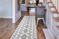 Custom Size Southwestern Style Runner Rug Mat for Wide Hallway Entryway Kitchen Laundry Room with Slip Resistant Latex Rubber Backing, Aztec Light Grey, 31 inch X 20 feet