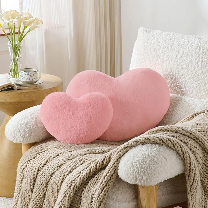 2PCS Throw Pillows Heart Pillow Home Decor Decorative Couch Pillows Bed Pillows - Image 2
