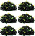 NUPTIO Black Artificial Roses Flowers: 6 Pcs Fake Flower Bouquet Halloween Decorations - 15 Heads Artificial Rose Centerpieces with Base for Gothic Wedding Party Table Decor