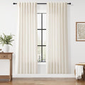 Modern Linen Curtains for Living Room 80 Inches Long Light Filtering Semi Sheer by Nanspring